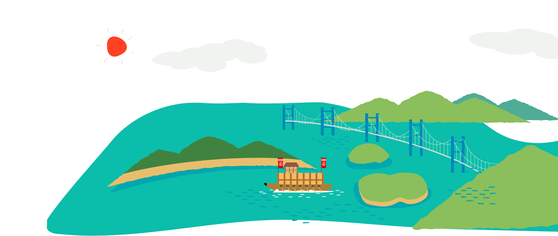 瀬戸内海のイラスト